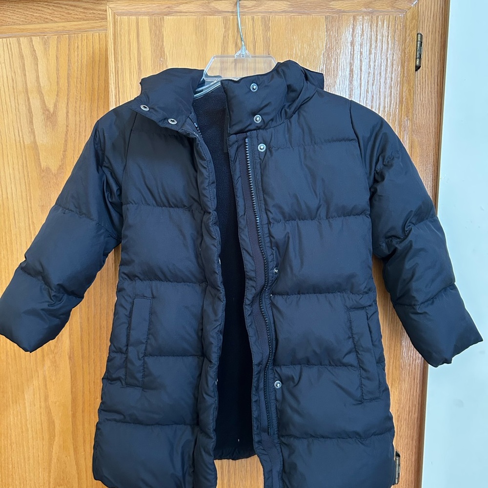 Crewcuts Black Puffer Jacket with Hood and Quilted Design for Kids (Size 4/5)